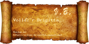 Vollár Brigitta névjegykártya